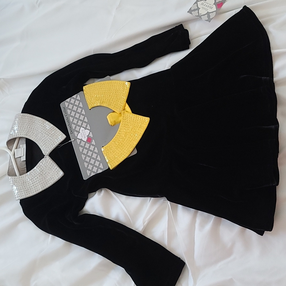 NWT Little Maven Black Velvet Dress 4Y